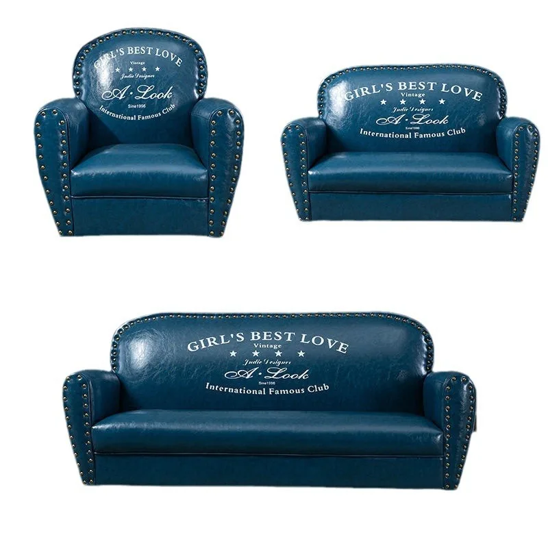 

American sofa European retro fabric single double triple cafe clothing store furniture small sofa bar
