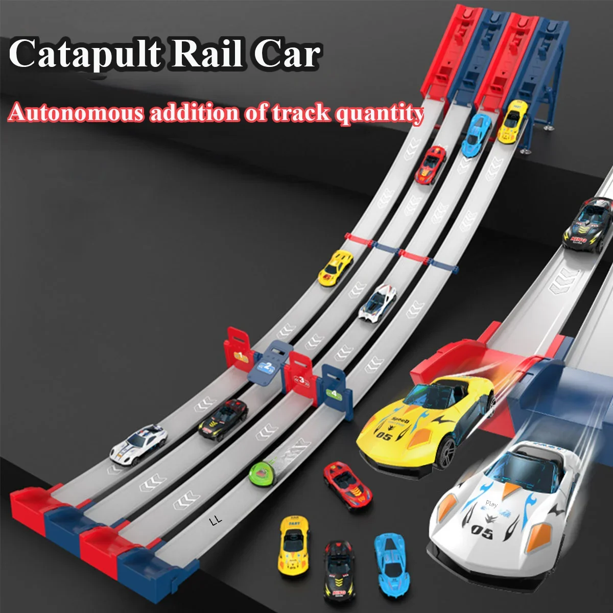 Competitive Racing Track Toy Vehicle with Alloy Car Kids Play Game for Children Educational Gift