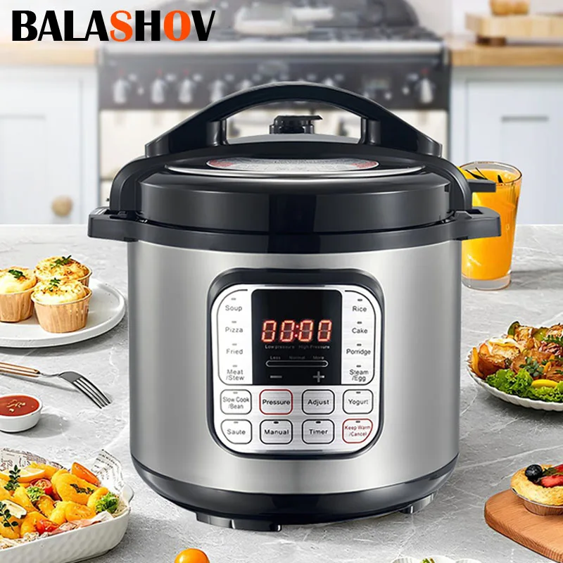 6L Multifunction Electric Pressure Cookers Soup Porridge Heating Meal Heater Kitchen Stainless Steel Multicooker Rice Cooker