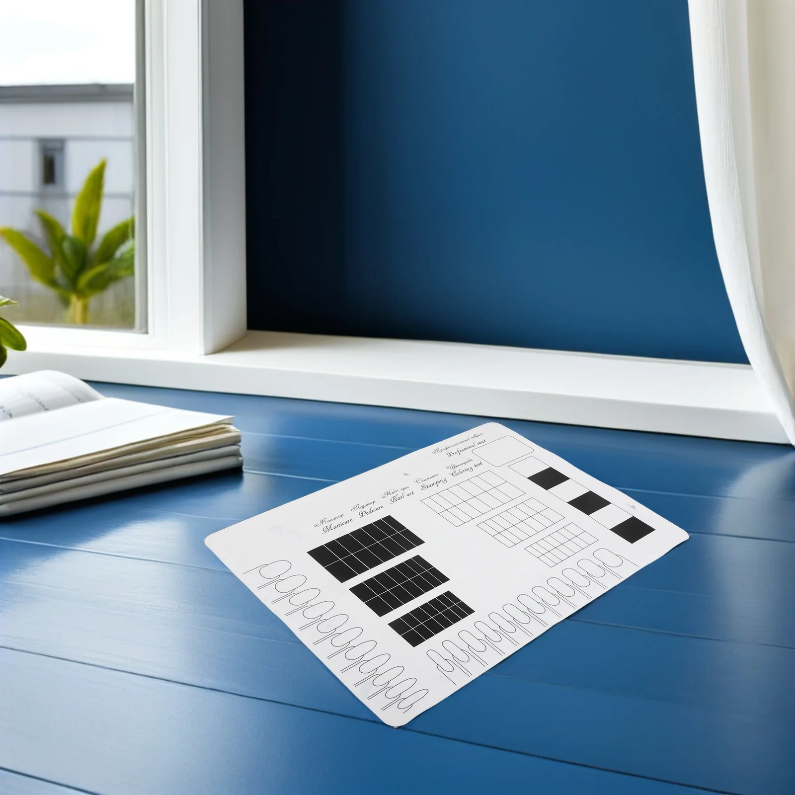 2개 네일 아트 핸드 레스트 패드 사각형 데스크 매트 탈부착 가능한 컬러 팔레트 방수 매니큐어 테이블 매트 네일 연습 사진