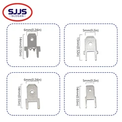 【100-50PCS】2.8/4.8/6.3MM Inserts Plug male Terminal PCB Solder lug thickness 0.8 two legs ,PCB welding sheet