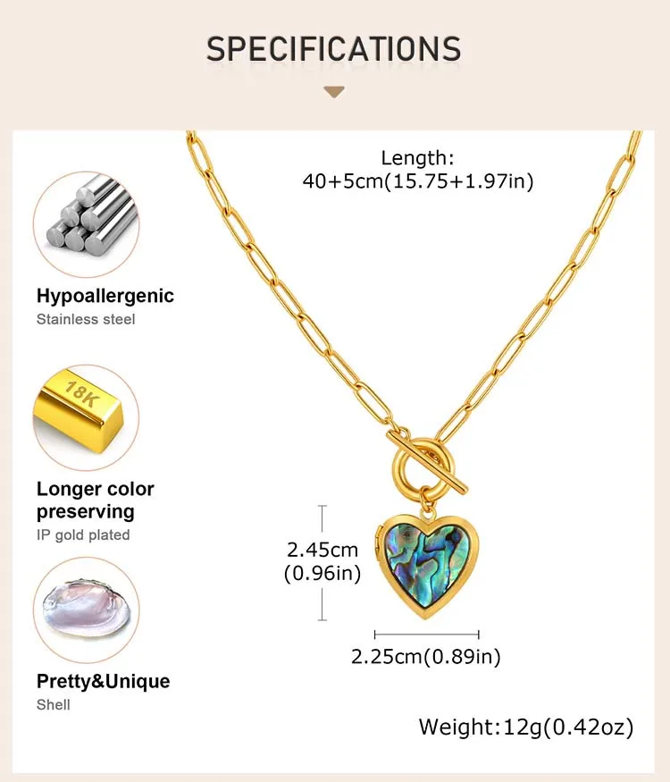 Personalisierte Foto-Herz-Medaillon-Halskette, goldfarbene Edelstahl-Paperclip-Kette, öffnbarer Erinnerungsschmuck – Detail 2
