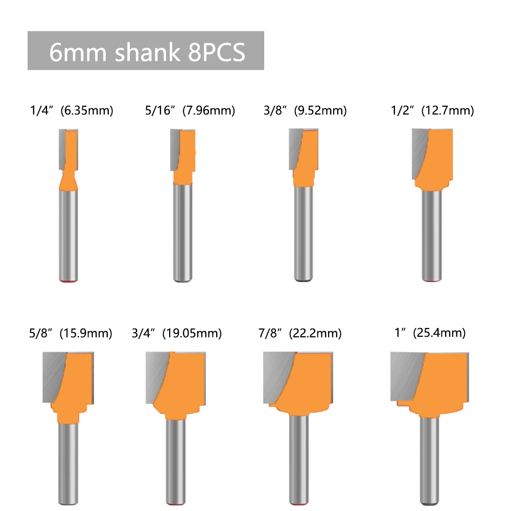1PC 1/4" 6.35MM Shank Milling Cutter Wood Carving Wood Cleaning Bottom Bit Straight Router Bit Clean Milling Cutter Woodworking
