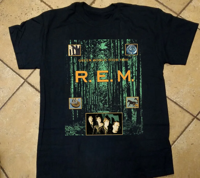 

R E M Band Green World Tour T Shirt All Size S To 5Xl
