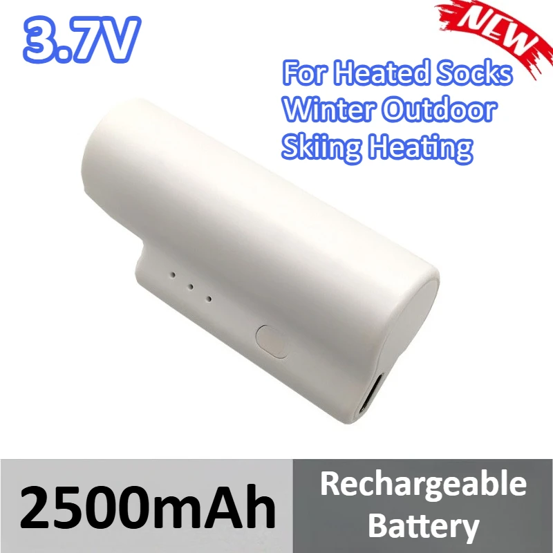 

3.7V 2500mAh Rechargeable Battery for Heated Socks Winter Outdoor Skiing Heating Socks Type-c Charging Cable Lithium Batteries