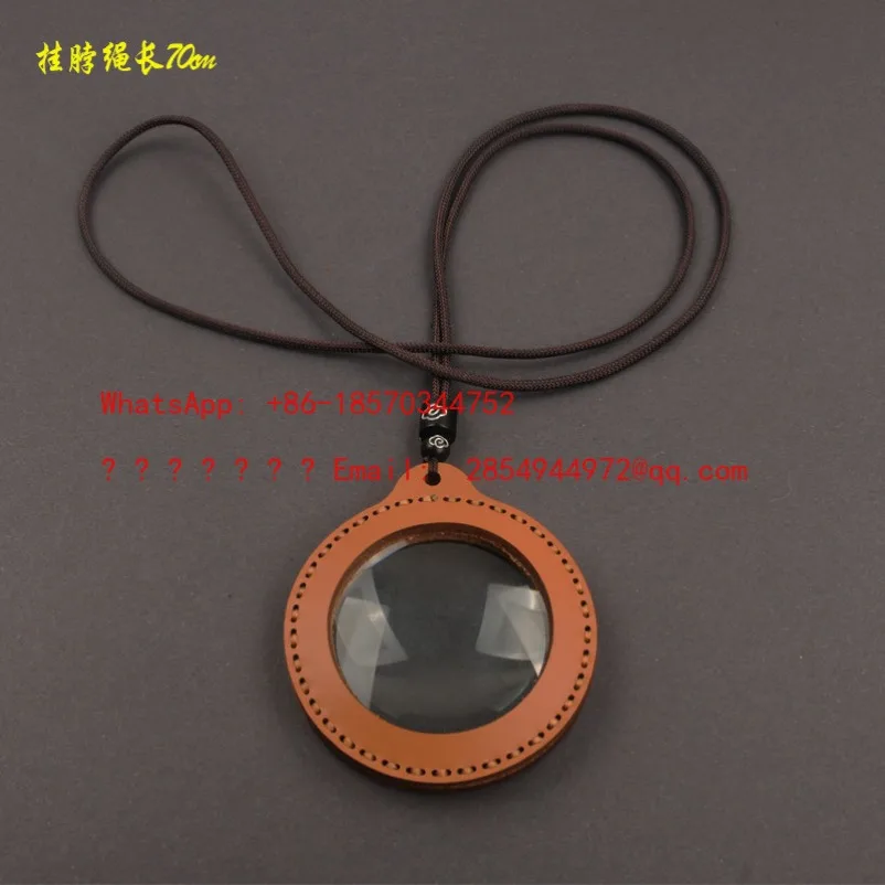 L    Portable for The Elderly and Children, Hand Sewn 5 Times Magnifying Glass Neck Keychain Reading Reading High Definition