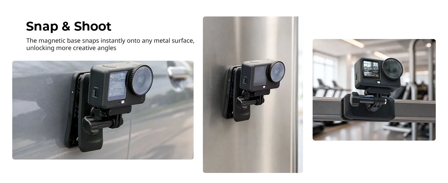 SmallRig Rucksackgurt-Clip-Halterung für DJI Osmo Action 6 / Nano 360 ° Kugelkopf & 2-Zinken-Halterung mit Schnellwechseladapter – Detail 5