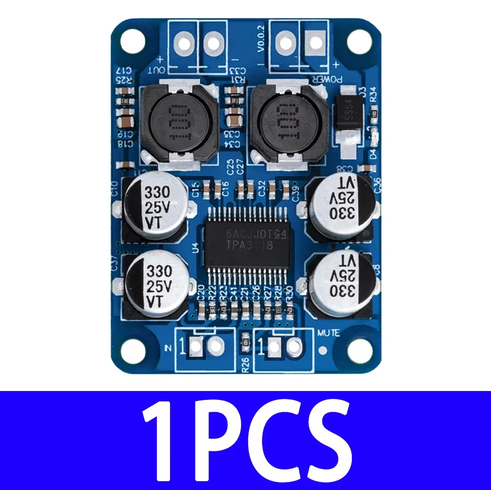 2x Module Amplificateur Mono TPA3118 PBTL 60W – Carte Audio Numérique 8-24V Maison & Voiture