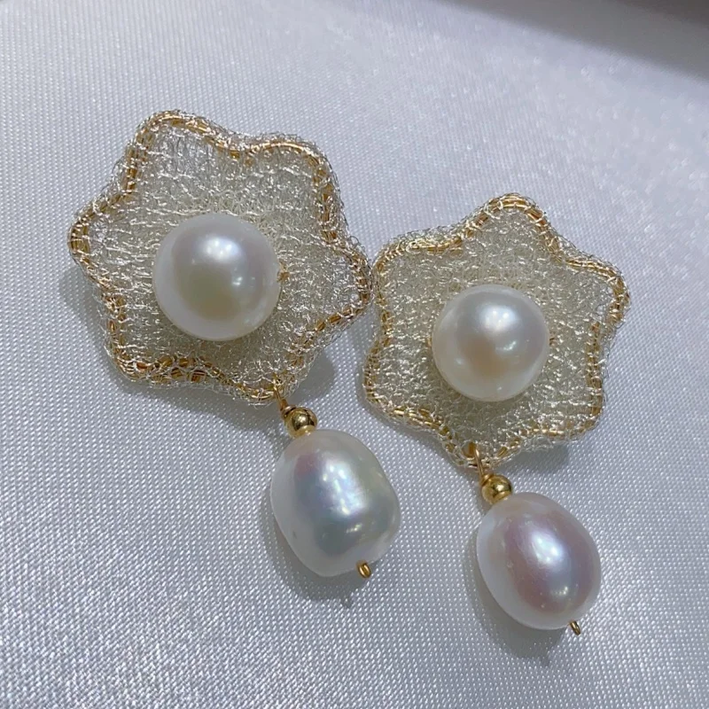 

SGARIT Water Drop Pendant Earrings 14k Filled Gold Natural Colorful Baroque Pearl Earrings Jewellery