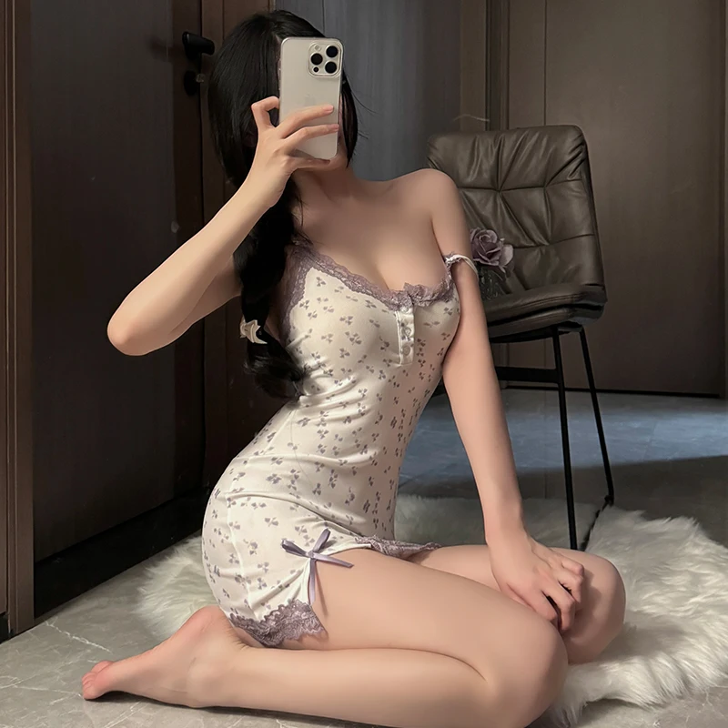 sexy lingerie ladies Sexy Deep V Temptation Two-piece Lace Sexy Lingerie Set main image 1