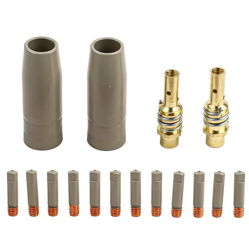 

16pcs Coating Contact Nozzles Set MIG Torch Gas Nozzle Tip Holder Welding Torch Coating Protection Nozzle 0.9mm Welding Tool