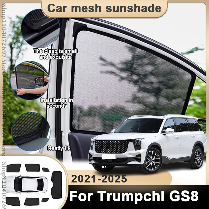 

Magnetic Car Sunshade For GAC GS8 Accessories Trumpchi MK2 II 2021 2022 2023 2024 Windshield Sunshade Cover Protector Front Rear