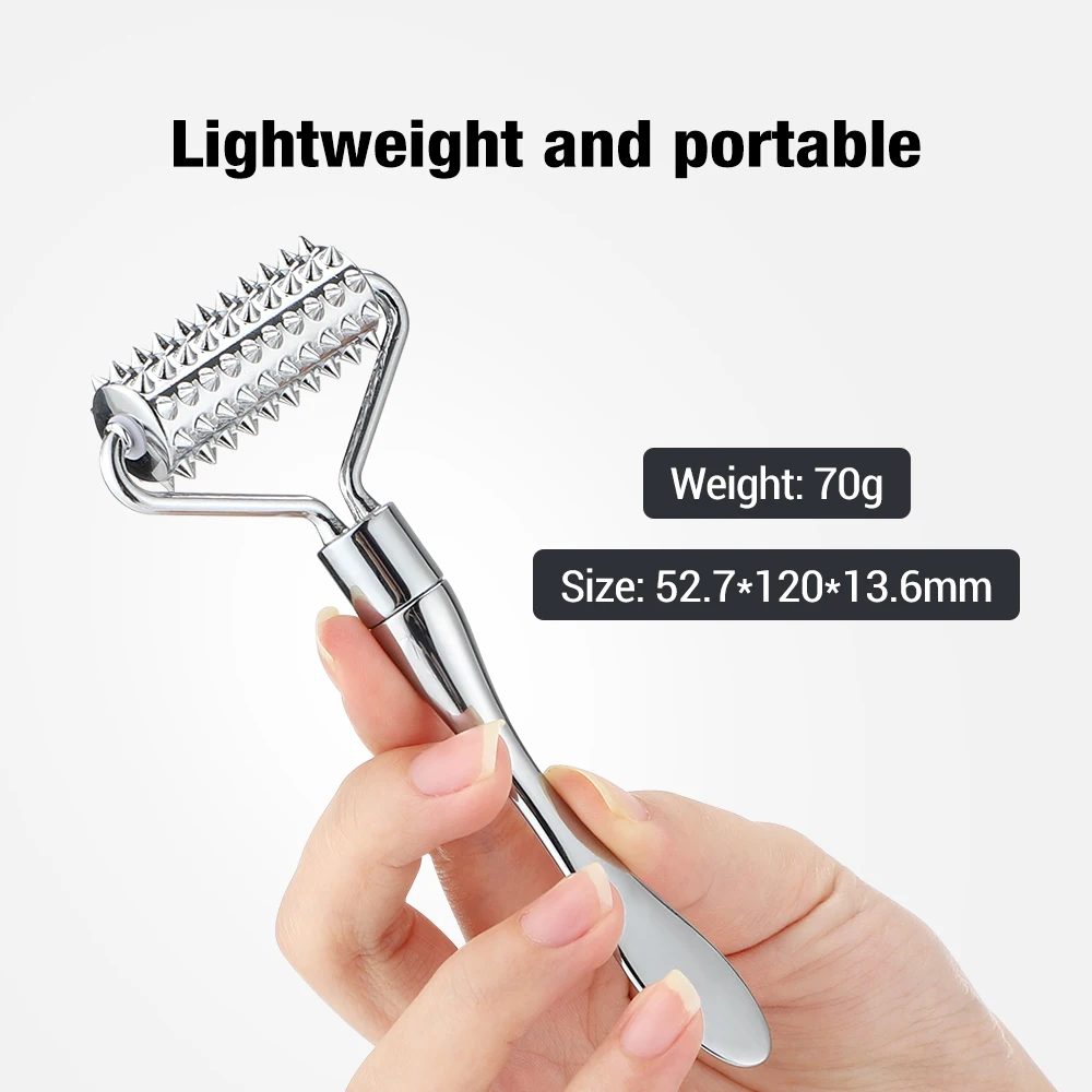 Face Massager Zinc Alloy Derma Roller Painless Micropin Skincare Facial Manual Massager Beauty Tools Face Roller Wrinkle Remover