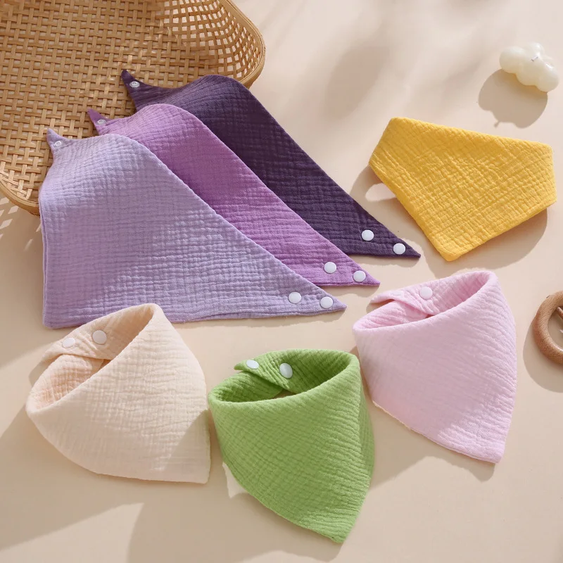 

Хлопковый нагрудник для младенцев, однотонное полотенце для кормления слюной, дышащие мягкие детские нагрудники для слюней, аксессуары для мальчиков и девочек, новорожденных