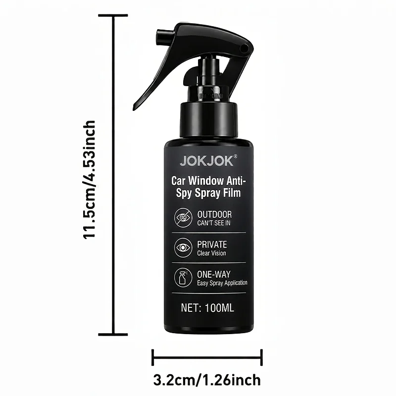 JOKJOK One Way Privacy Car Window Spray Film Anti Spy Instant Vehicle Window Privacy Coating Clear Inner Vision Easy Apply