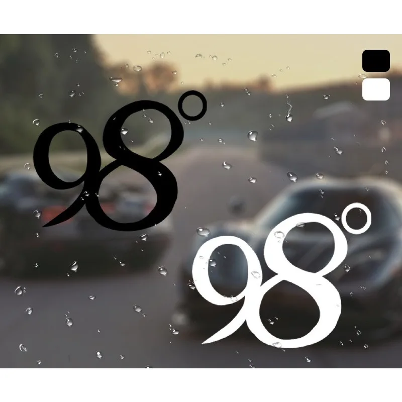 1 Stück „98 ° „Autoaufkleber für Auto, Laptop, Wasserflasche – stilvolle Dekoration für Petrolhead und Auto-Enthusiasten