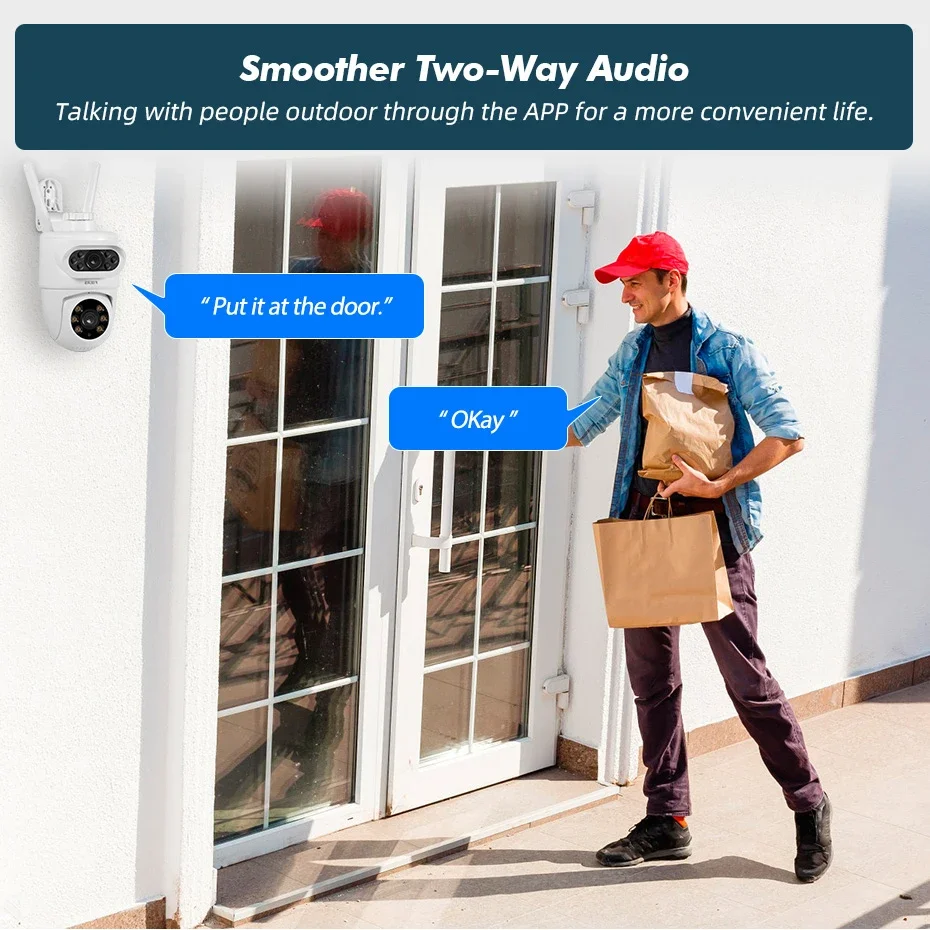 FUERS 5K 10MP Dual Lens IP Camera Tuya Smart Home Security Auto Tracking Draadloos Alarm WIFI CCTV Surveillance Outdoor camera