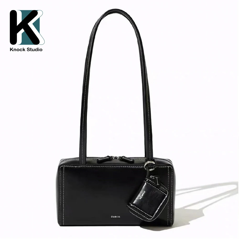 Knock New Trendy Style Pu Leather Underarm Shoulder Bag for Women Minimal Korea Design Fashion Bag Female Accessory