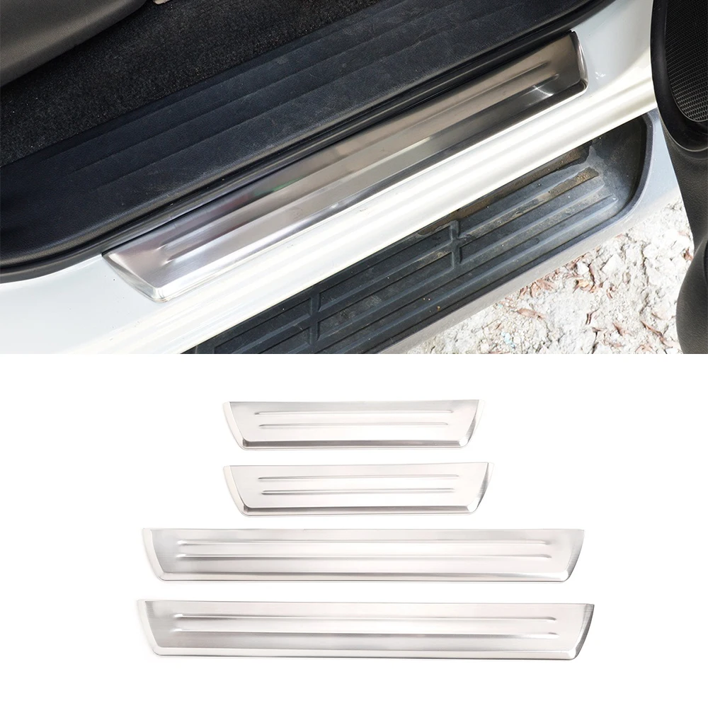 Stainless Steel Car Door Exterior Sill Protection Plate Trim Strip Cover For Toyota Hilux 2015-2021 Interior Accessories