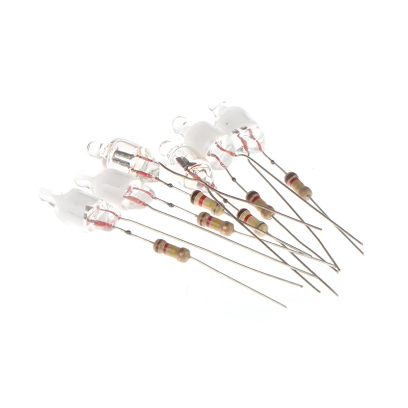 10Pcs Neon Indicator Light Green Red Blue Signs 220V Neon Lamp Glow 2 Copper Wire Neon Indicator Bulbs