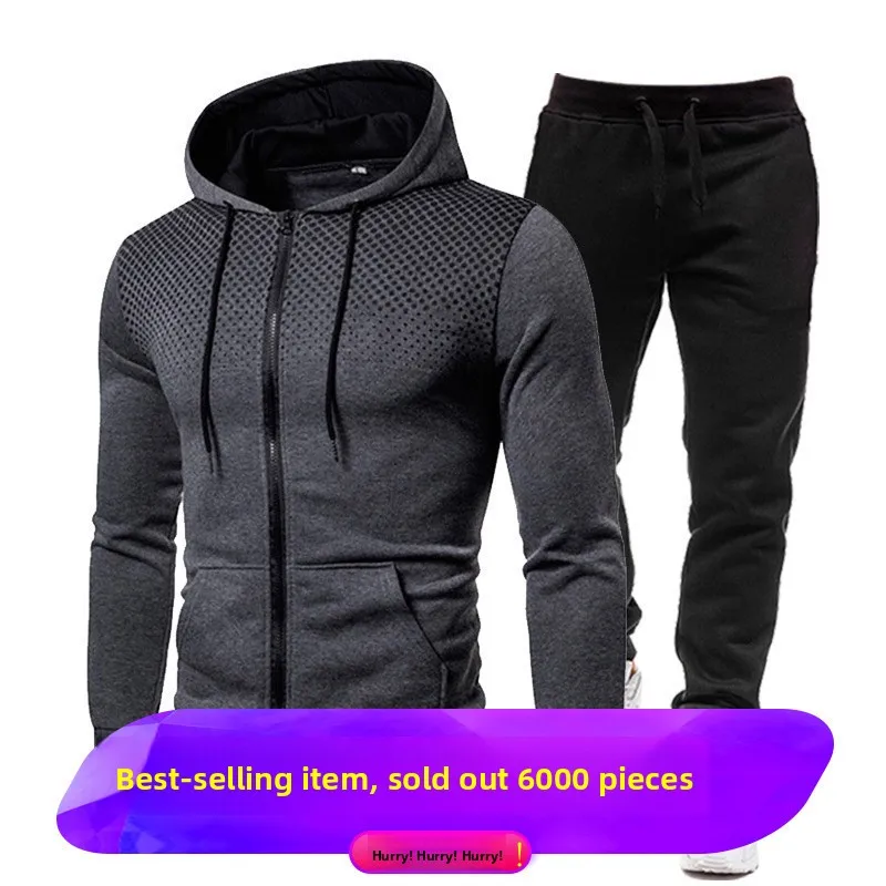 

Горячая распродажа сезона: новый спортивный костюм с круглым принтом в горошек, однотонный, на молнии, с флисовой подкладкой, для мужчин, повседневный, комфортный...