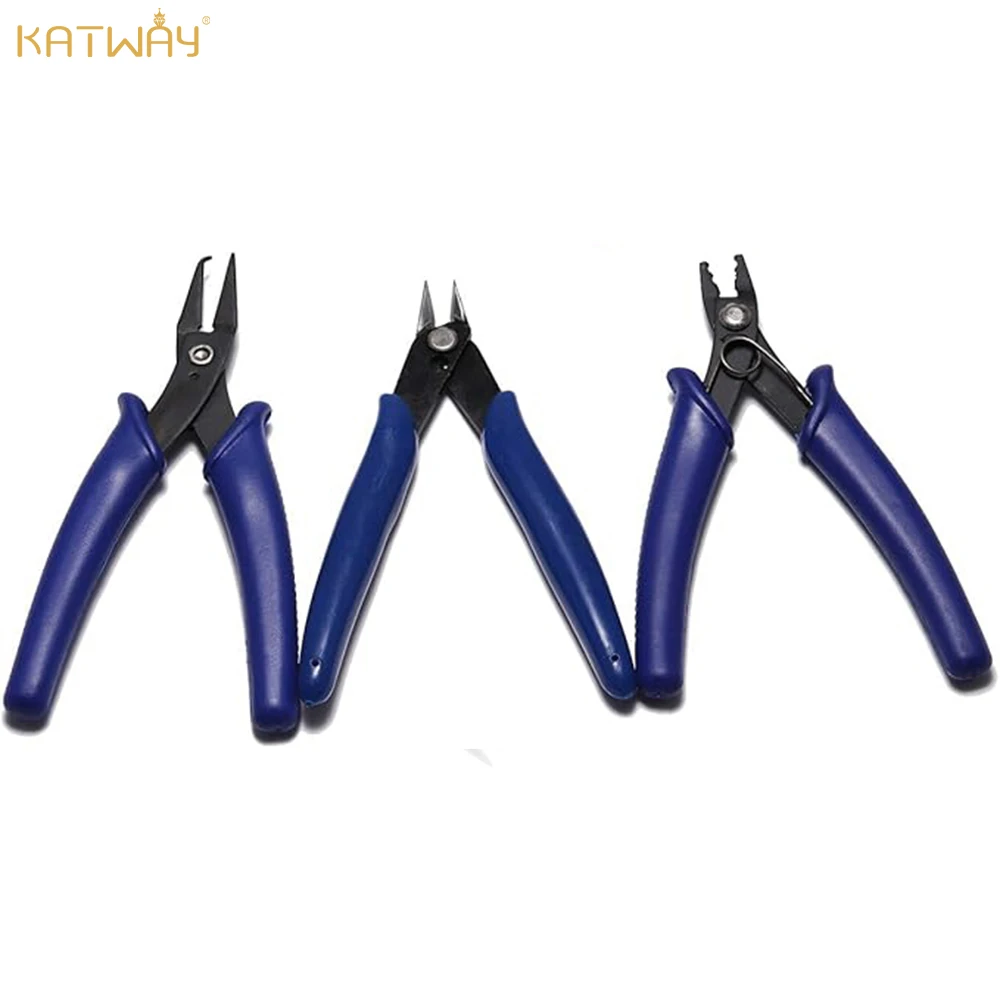 KATWAY Multifunction Jewelry Split Ring Opener Pliers Tool with Mini Diagonal Pliers, Beading, Crimping DIY Hand Tools HH-AA168