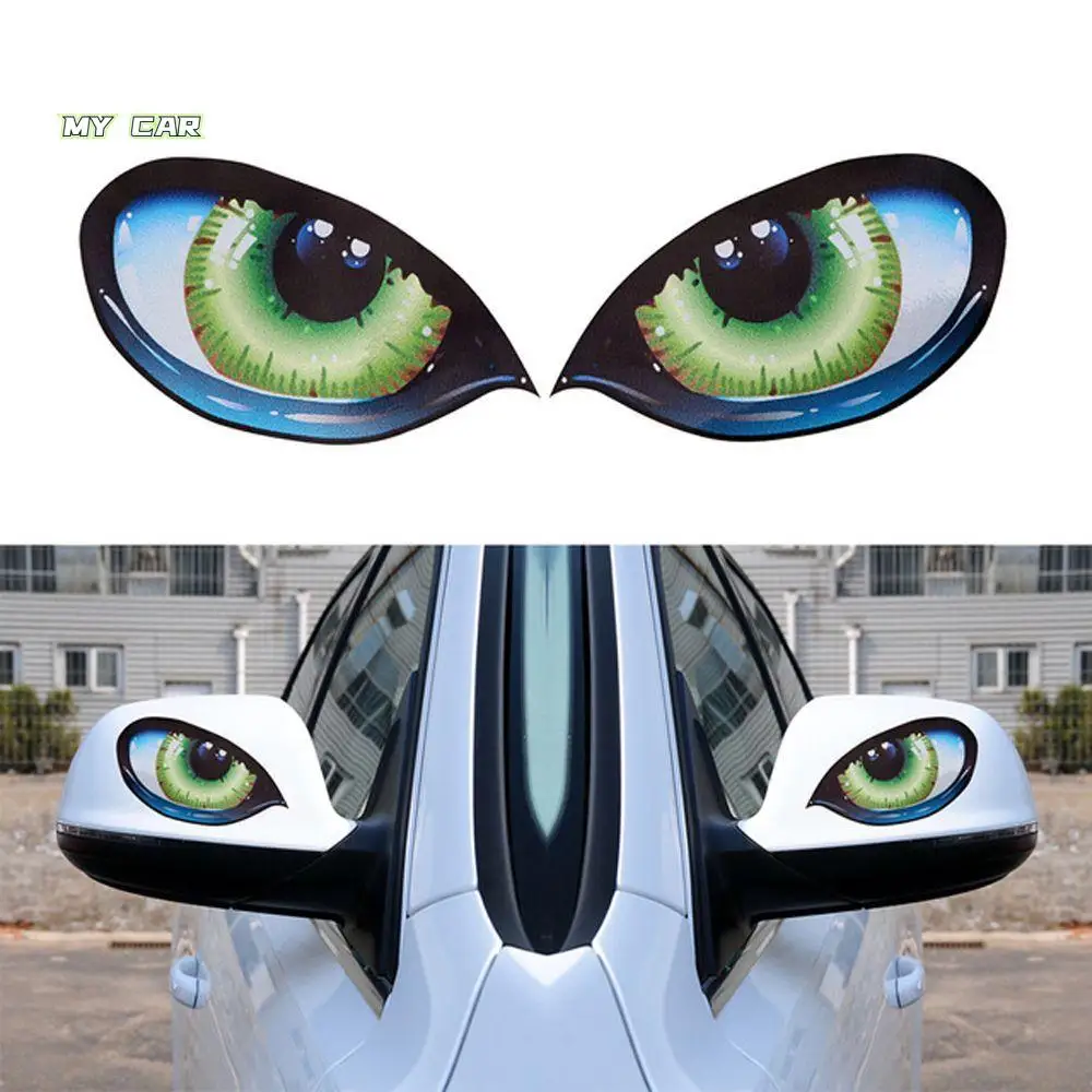 

Creative 1 Pair Exterior Accessories Rear View Mirror 3D Stereo Cat Eyes Eye Stickers Reflective Sticker Decals Car Sticker