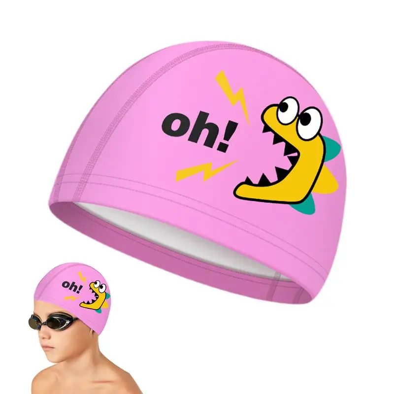 Kids Swimming Cap Comfortable Head Covering Cap Cute Cartoon Swimming Clothing & Equipment For Girls Boys Teens Toddler Ear