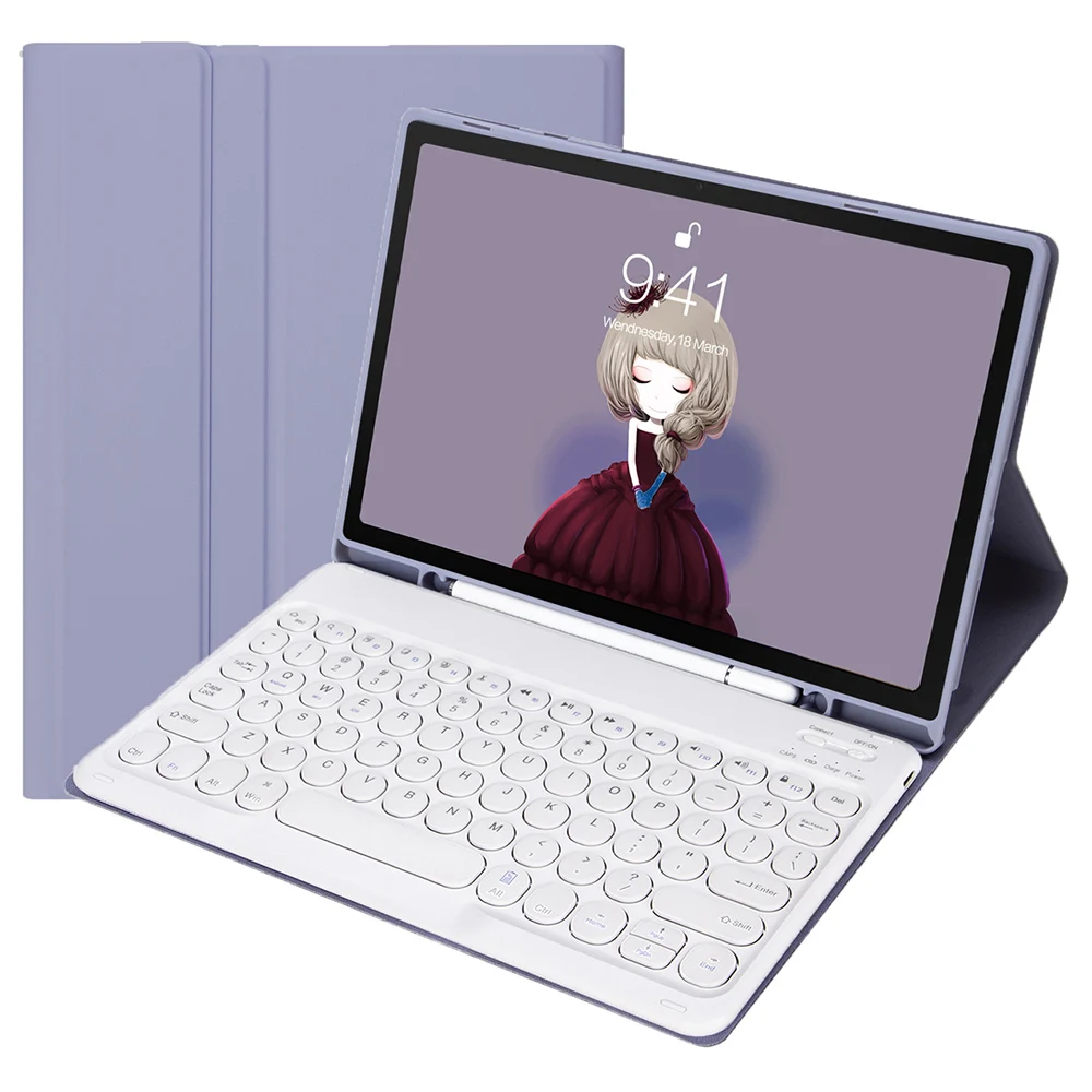 

YA710B For Samsung Galaxy Tab S10 FE / S9 FE X510 X516 / S9 X710 X716B X718U Round Key Cap Bluetooth-Compatible Keyboard TPU Tab