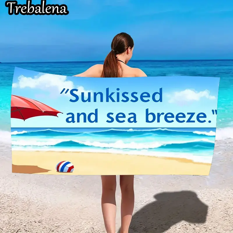 

Ультрамягкое пляжное полотенце 30*60 дюймов с пляжным полотенцем Sunkissed Sea Breeze в летнем стиле
