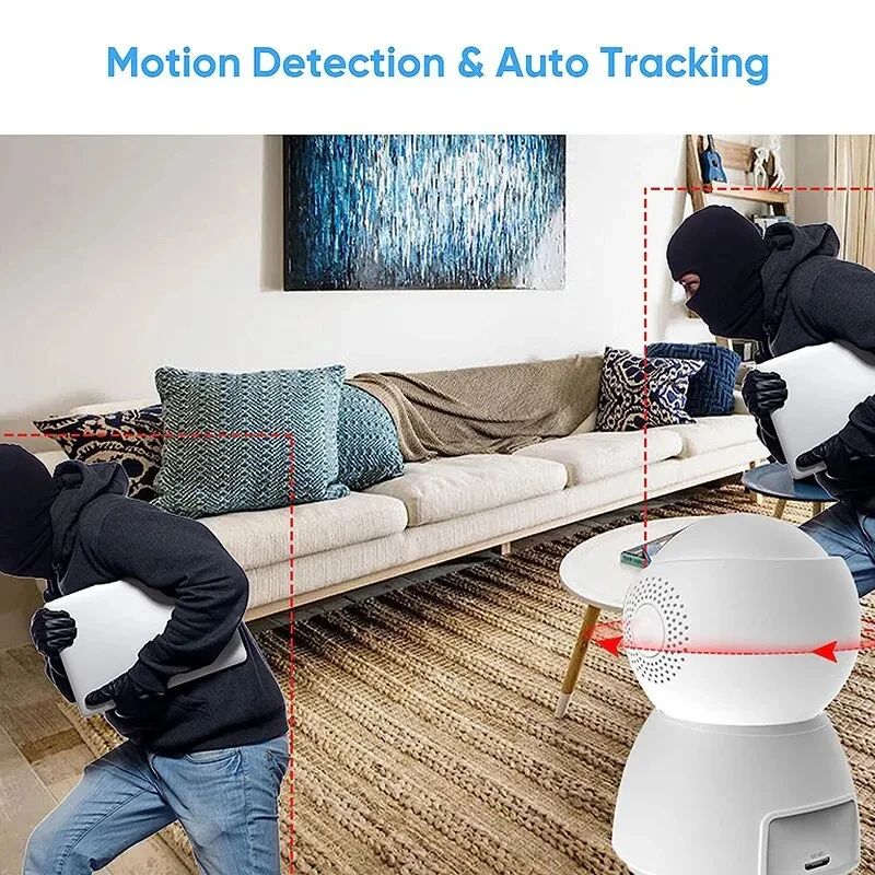 FHD Wifi PTZ camera IP CCTV bảo vệ an ninh giám sát Camera không dây thông minh tự động theo dõi màn hình bé với Google Alexa