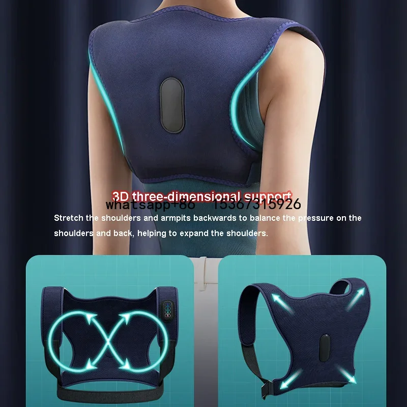 Wireless Vibration Hot Compress Back Shoulder Stretching Massager Therapy Pain Relief Shoulder Thermal Support Strap