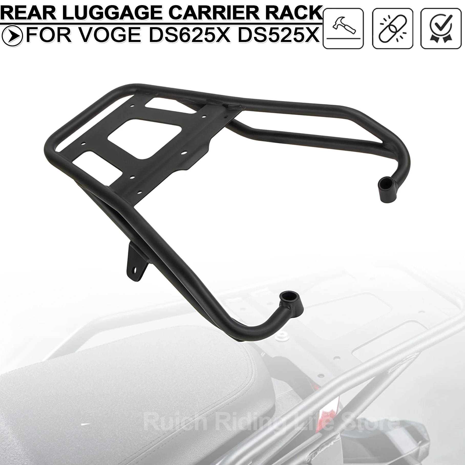For VOGE DS625X DSX525 Motorcycle Heavy‑Duty Rear Luggage Carrier Rack Cargo Shelf Holder DSX625 DS525X Spare Motorcycle Parts