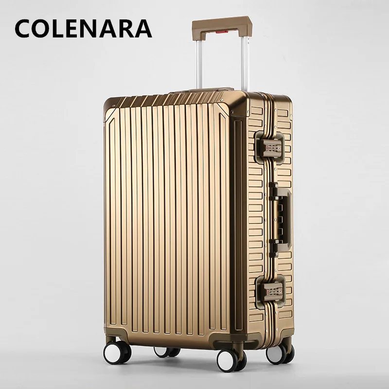 COLENARA Travel Luggage 20"24"26"28 Inch Large Capacity Trolley Case Full Aluminum Magnesium Alloy Boarding Box Rolling Suitcase