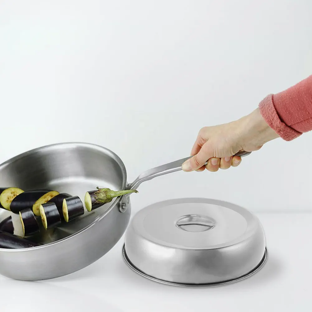 

Multi-Functional Stainless Steel Round Food Cover Dome Smooth Edge Anti-Deform Oil Splash Proof Kitchen Bbq Steak Food Lid
