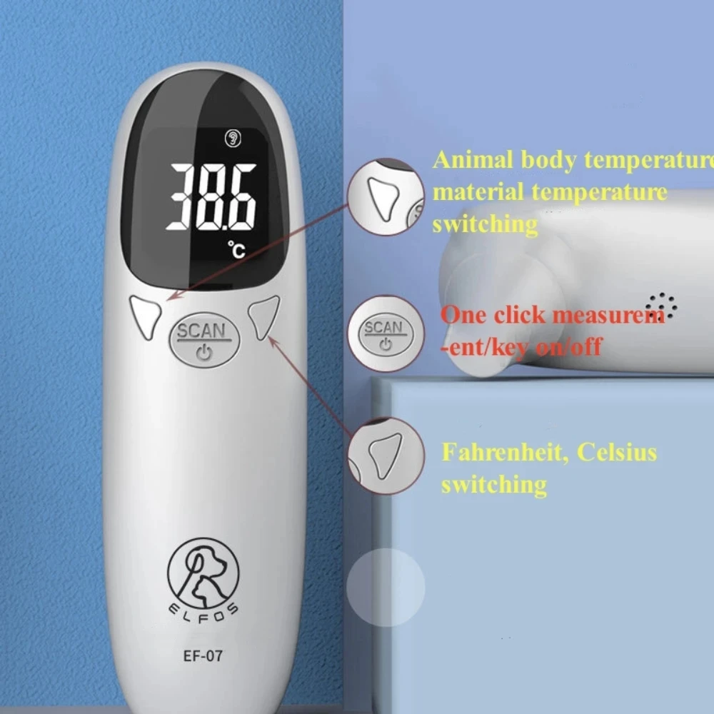 Infrared Pet Dog Cat Ear Thermometrer Medical Animal Measuring Electronic Thermometer Non-contact Home Veterinary Equipment 2024