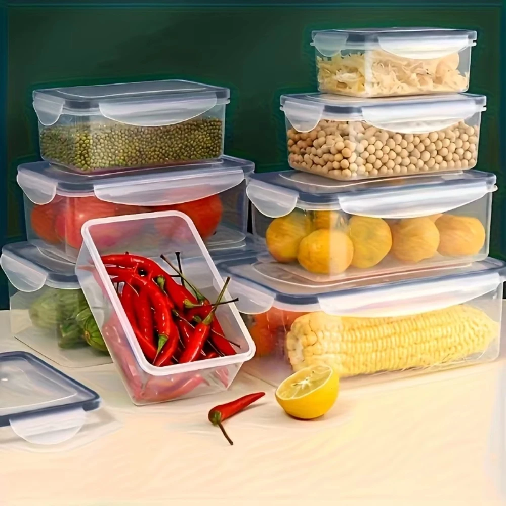 

12-14PC BPA-Free Airtight Food Containers with Locking Lids - Microwave/Freezer Safe PP Plastic Storage for Dry Goods/Veggies