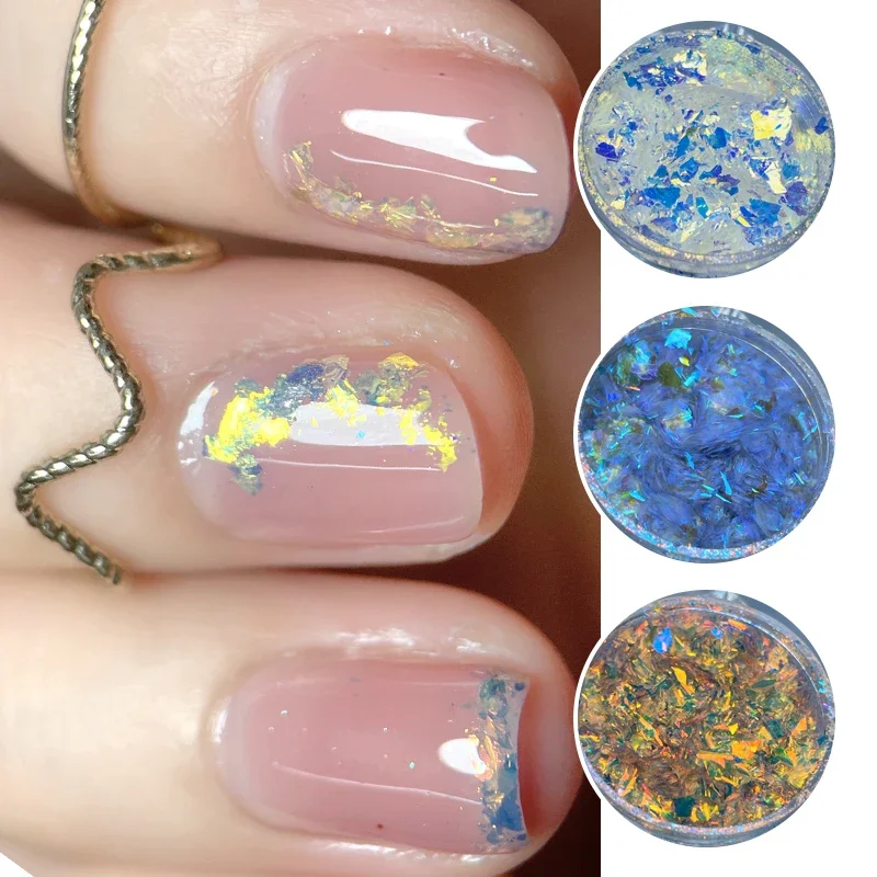 Colorful Nail Powder 0.3g/Box Flake Nail Art Sequins Glitter Shiny Nail Decoration Sparkling Brocade Powder for Manicure Pigment