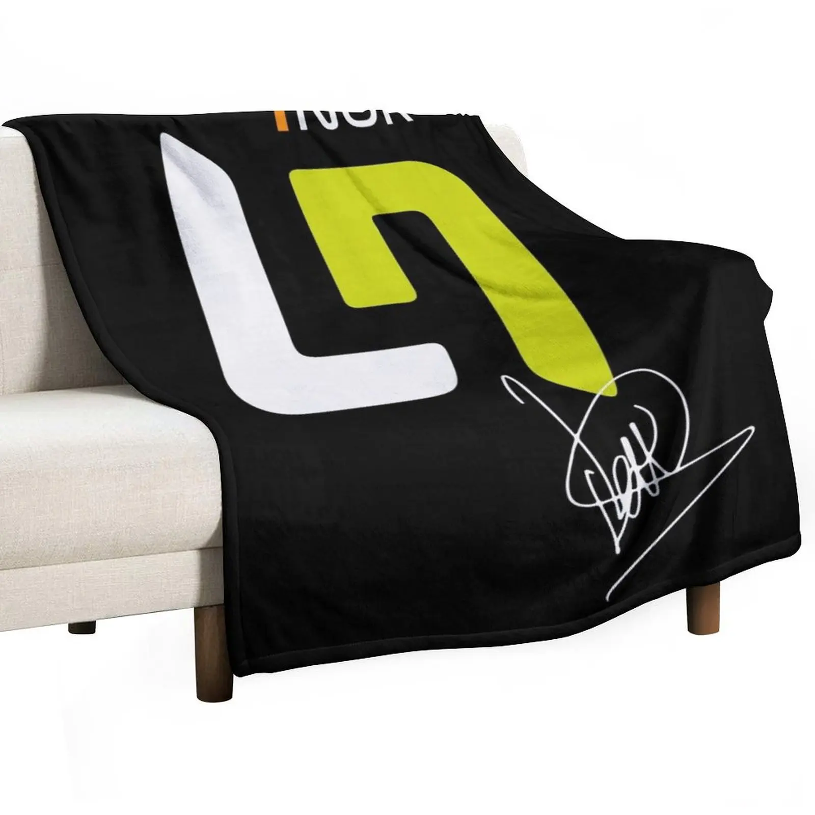 

Lando Norris 4 - F1 Throw Blanket blankets and throws Designers Blankets