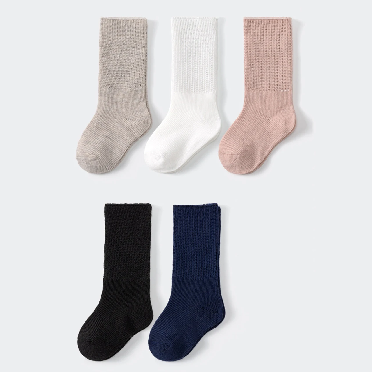 5Pair Spring Autumn Kids Mid-Tube Socks Sweat Absorption Breathable Children Cotton Sock 0-2year Newborn Calf Sock Baby Footwear