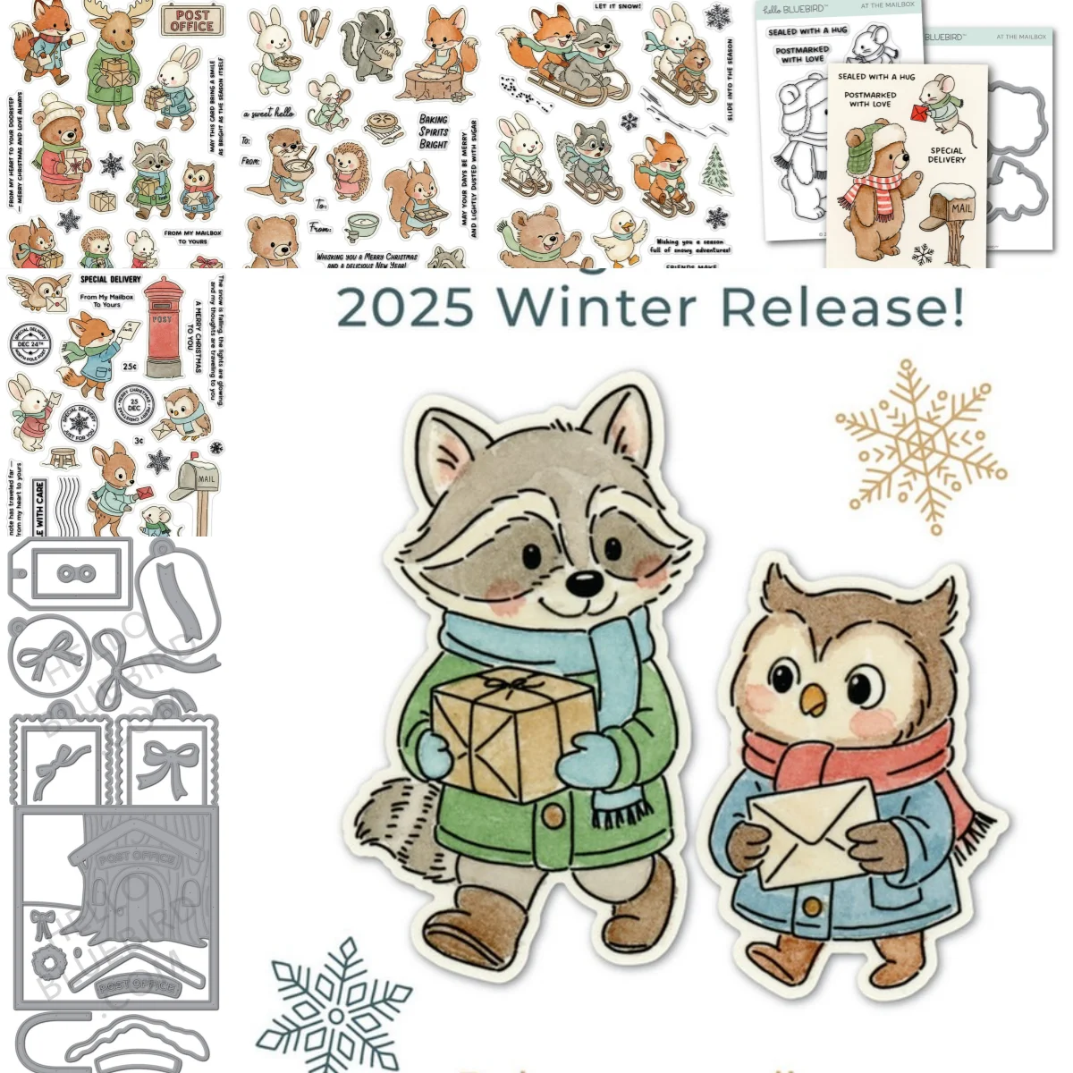 Winter Release 2025 Mailbox Mail Sledding Party Gift Tags Bake Off Metal Cutting Dies Clear Stamps For DIY Scrapbook Diary