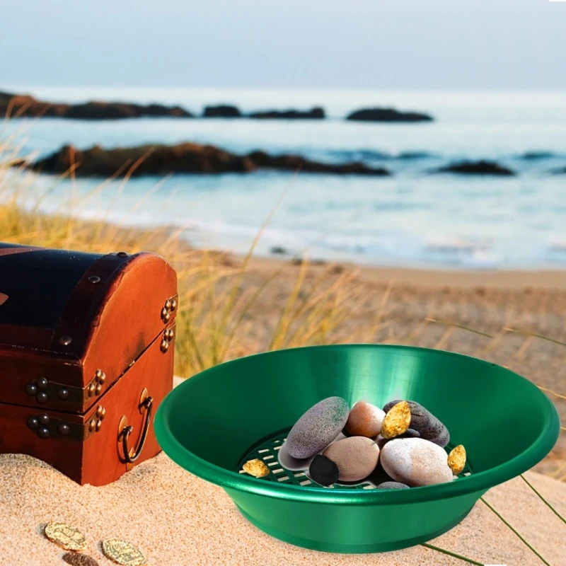 Outdoor 14 inch Gold Pans with Riffles for Gold Prospecting, Green Plastic Wash Gold Panning Equipment TOP ones