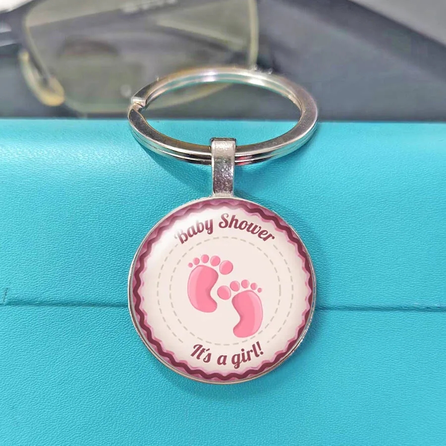 New Cute Fashion Baby Footprint Keychain Sweet I Love You Pattern Jewelry Gift For New Mom
