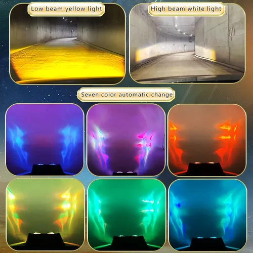 Imagen 2 del producto Luz de rejilla para coche, faro LED de conducción auxiliar para motocicleta, vehículo todoterreno, focos de alto brillo, 2/3/4 lentes, 12V, 24V