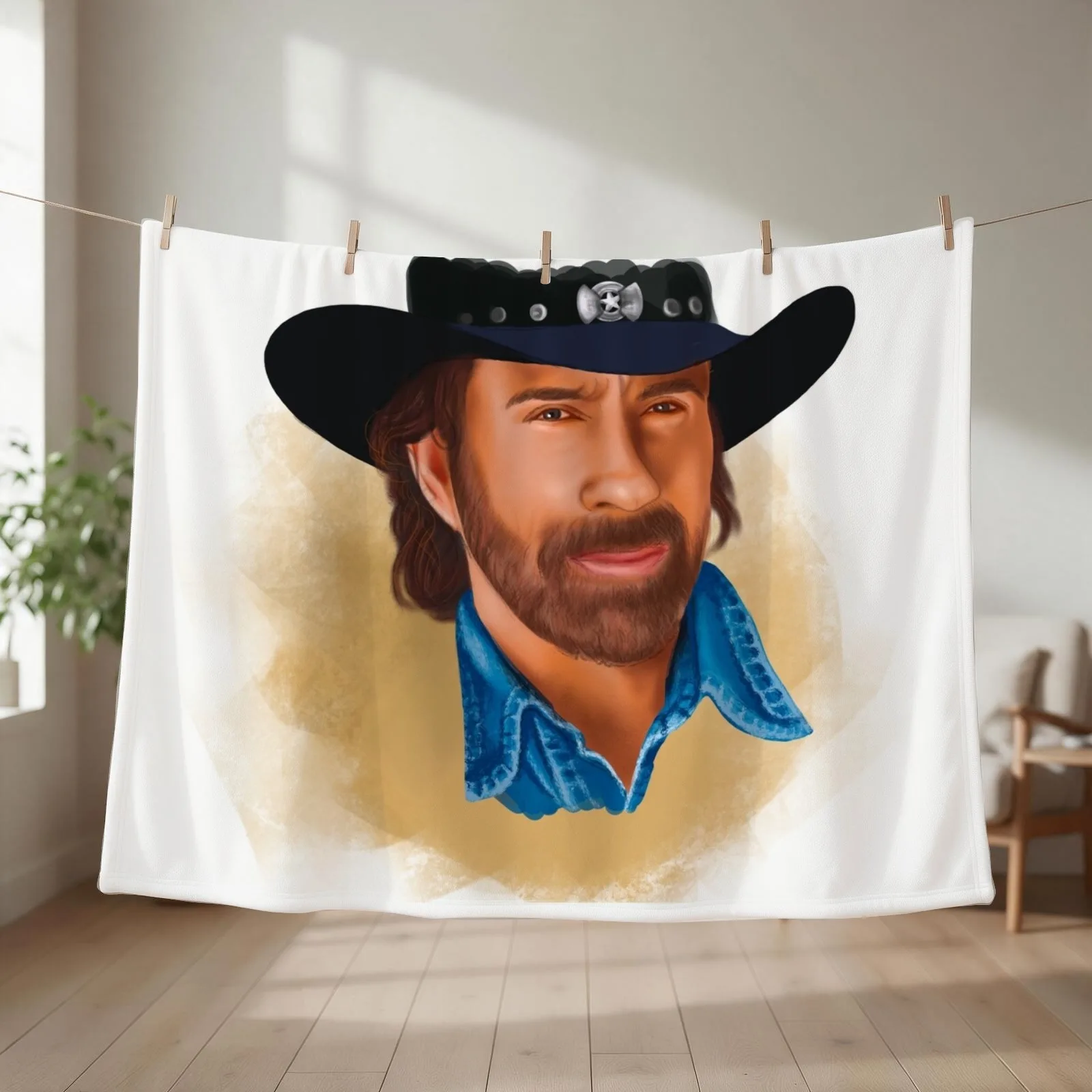 Walker Texas Ranger Throw Blanket couch cozy soft plush fuzzy picnic outdoor blanket