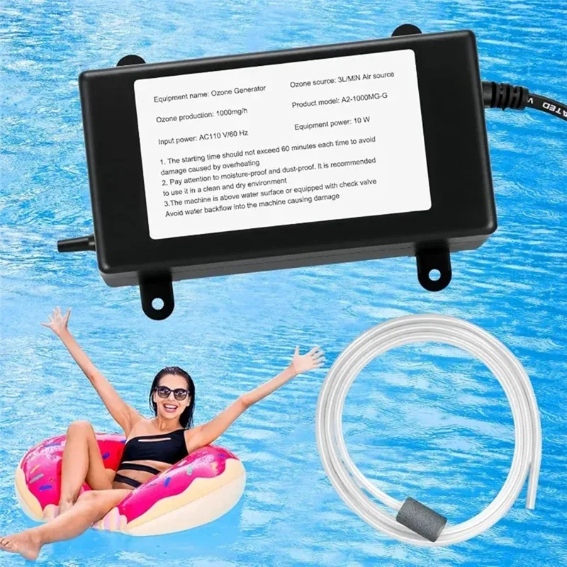 A26F-para inmersión en frío, generador de ozono, 1000 Mg/H para guardar agua, Spa, bañera de hidromasaje, limpiador de piscinas, enchufe fresco de EE. UU.