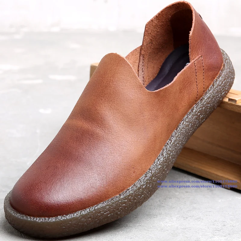 Mocassins de couro preto/marrom, bico redondo, sapatos masculinos de couro macio, sola baixa, com cadarço, sapatos casuais masculinos