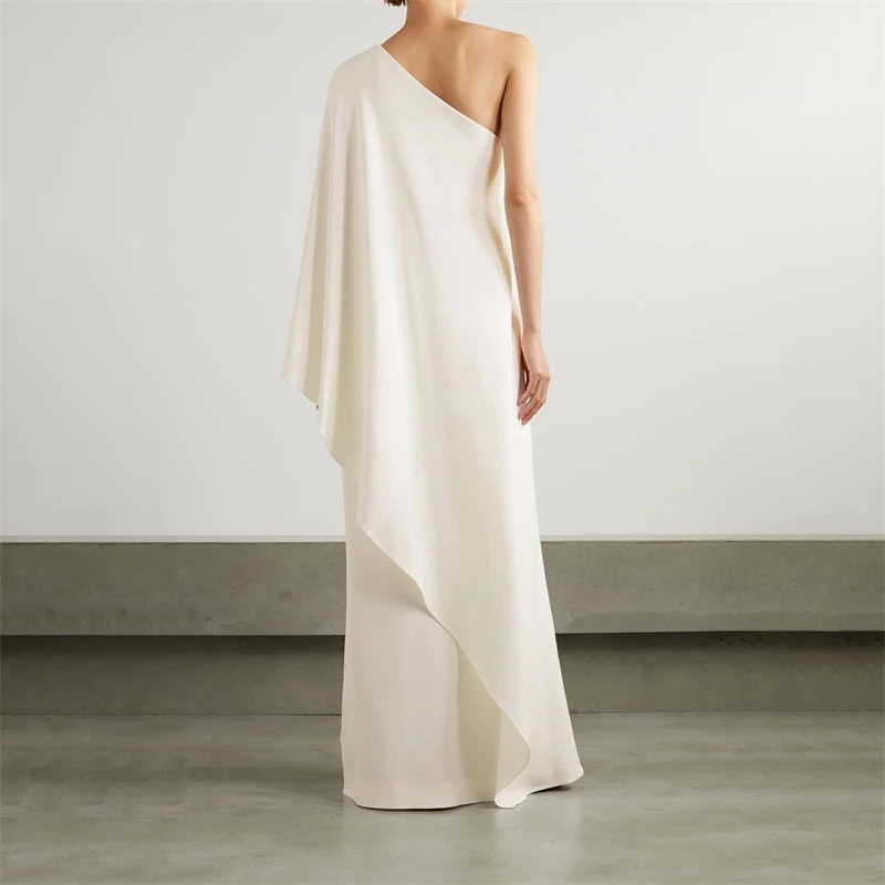 فستان Tossy أنيق من الساتان بياقة مدورة فستان نسائي عالي الخصر بكتف واحد مكشكش مرقع فستان أنيق للحفلات فستان صيفي نسائي جديد