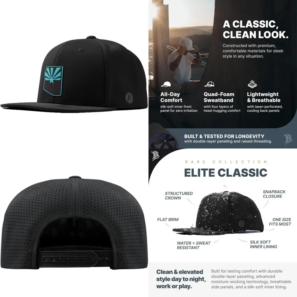 قبعة بيسبول فيروزية فاخرة - حافة مسطحة من Elite، خفيفة الوزن ومريحة، طراز أريزونا #1