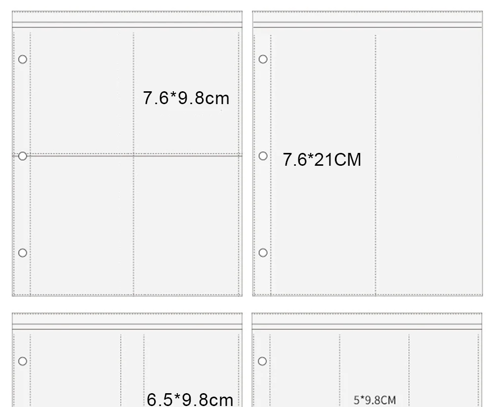 Plrbok 10 pcs a5 1 2 4 Taschen 3 Loch klarer Ring binder Nachfüll hüllen 4 × 6 10 × 15 4r Foto karten Notebook Fotoalbum Kartens eite – Detail 17